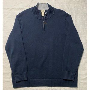 L.L. Bean Men's Navy 100% Cotton Sweater